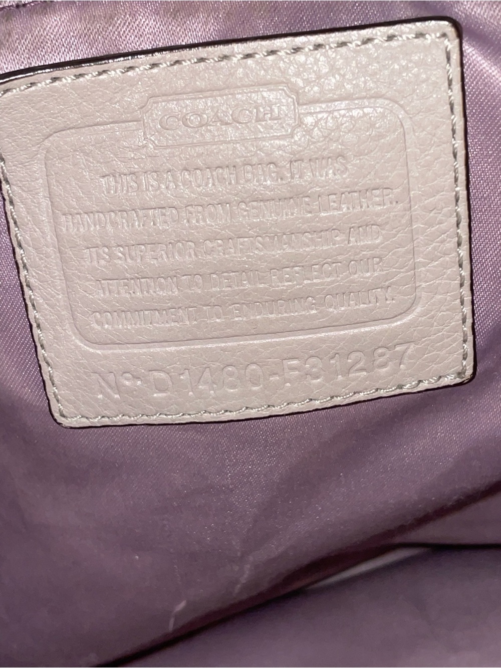 Coach Leather Shoulder Bag - Light Mauve